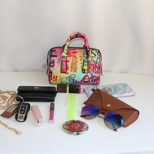 New without Tags Colorful graffiti Satchel with Chain